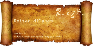 Reiter Ágnes névjegykártya